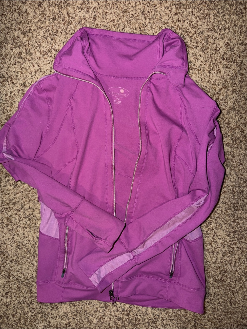 Tangerine L Women's Pink Zip-Up Athletic Jacket